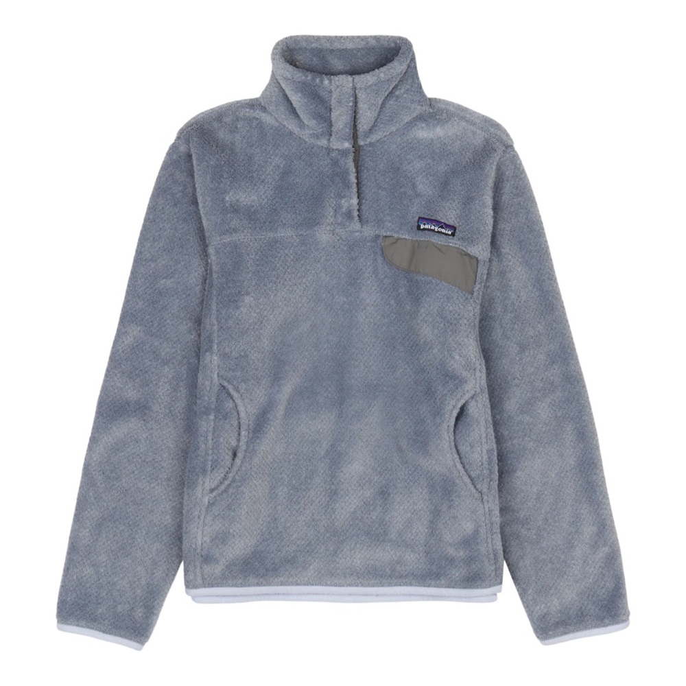 Patagonia Women's Light Slate Blue Plush Fleece Pullover Hoodie